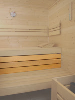 Sauna Zwischenbankverkleidung Innenausstattung aus Abachiholz